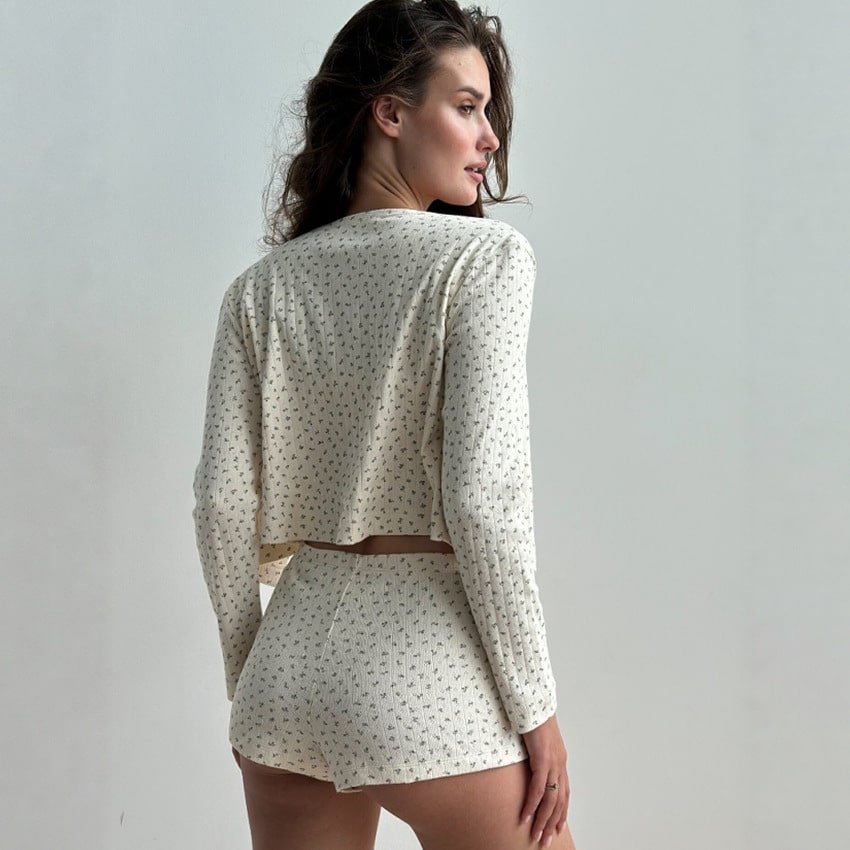 Jacquard Knitted Comfortable Pajamas - Image 4