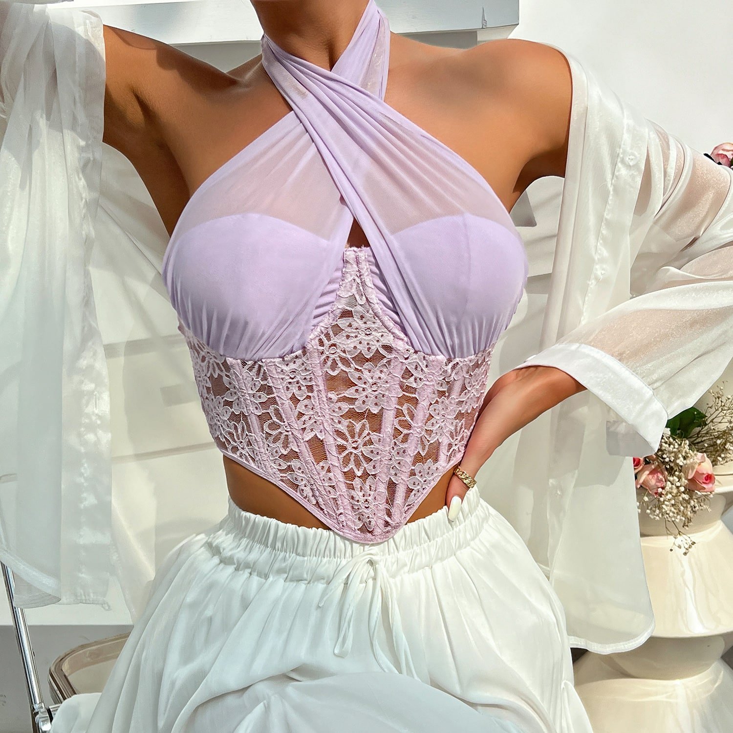 سترة كورسيه بدعامة على شكل ماسي - الصورة 9