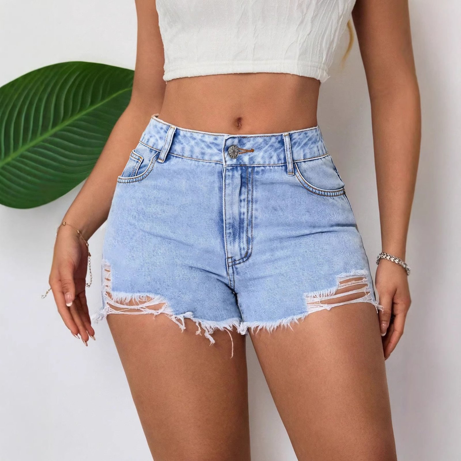 Elegant Denim Shorts
