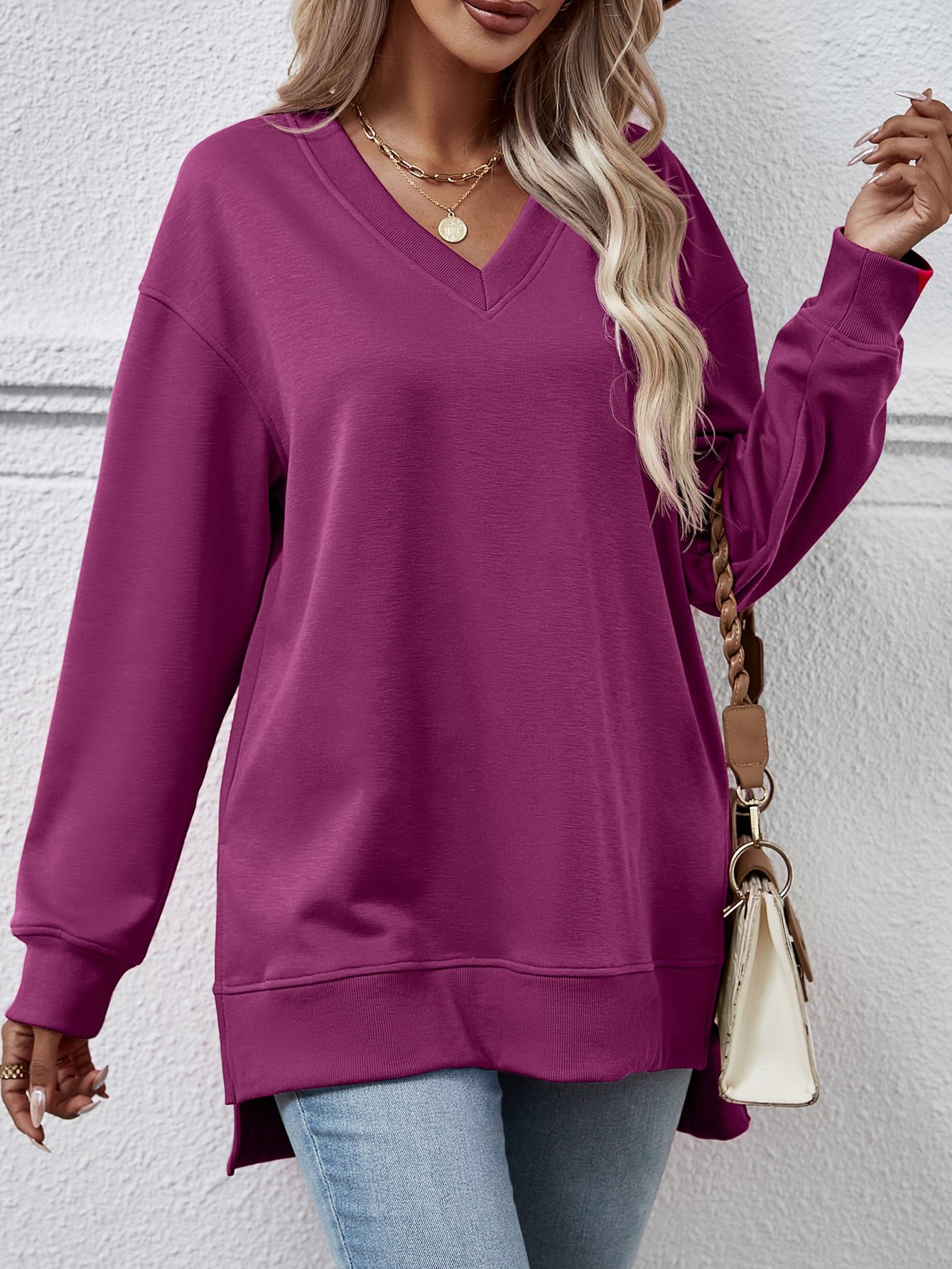 Split Front Short Sweatshirt - Image 8
