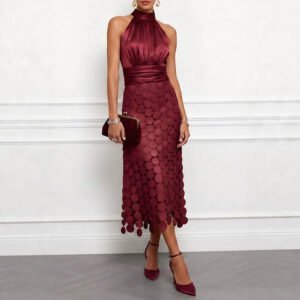 Summer Satin Stitching Dress