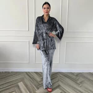 Velvet Feather Pajamas Set
