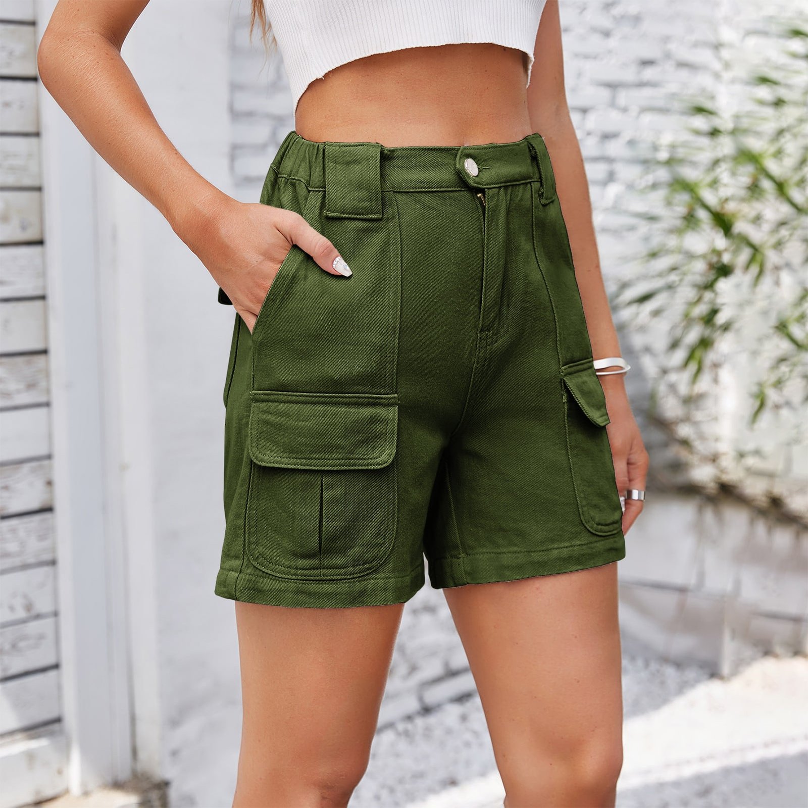 Summer Washed Denim Shorts - Image 5