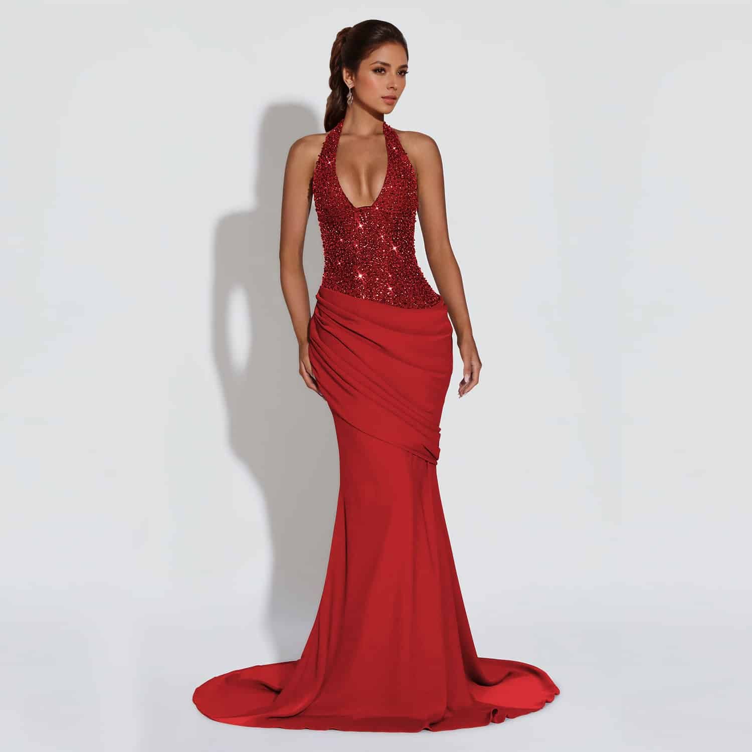 Elegant Halter Backless Dress - Image 3