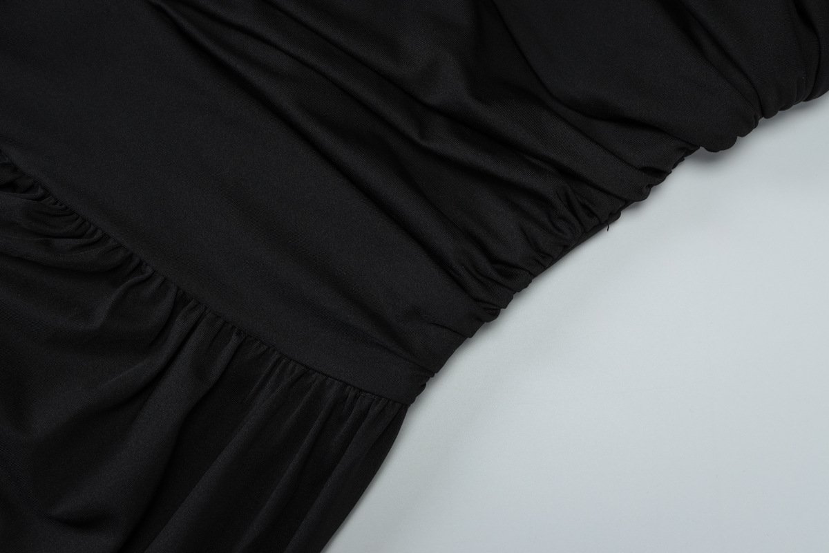 Fashionable Diagonal Collar Dress - Image 8