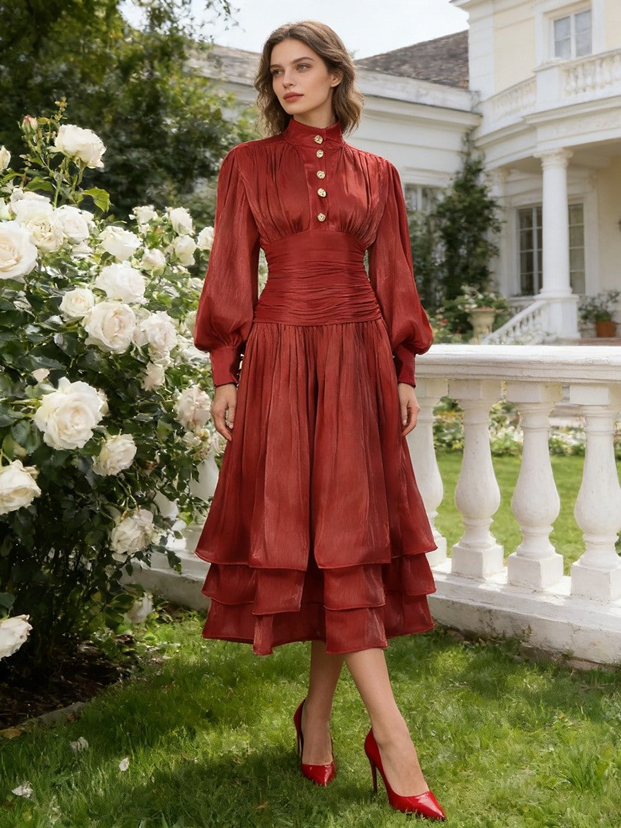 Spring Elegant Lantern Maxi Dress - Image 3