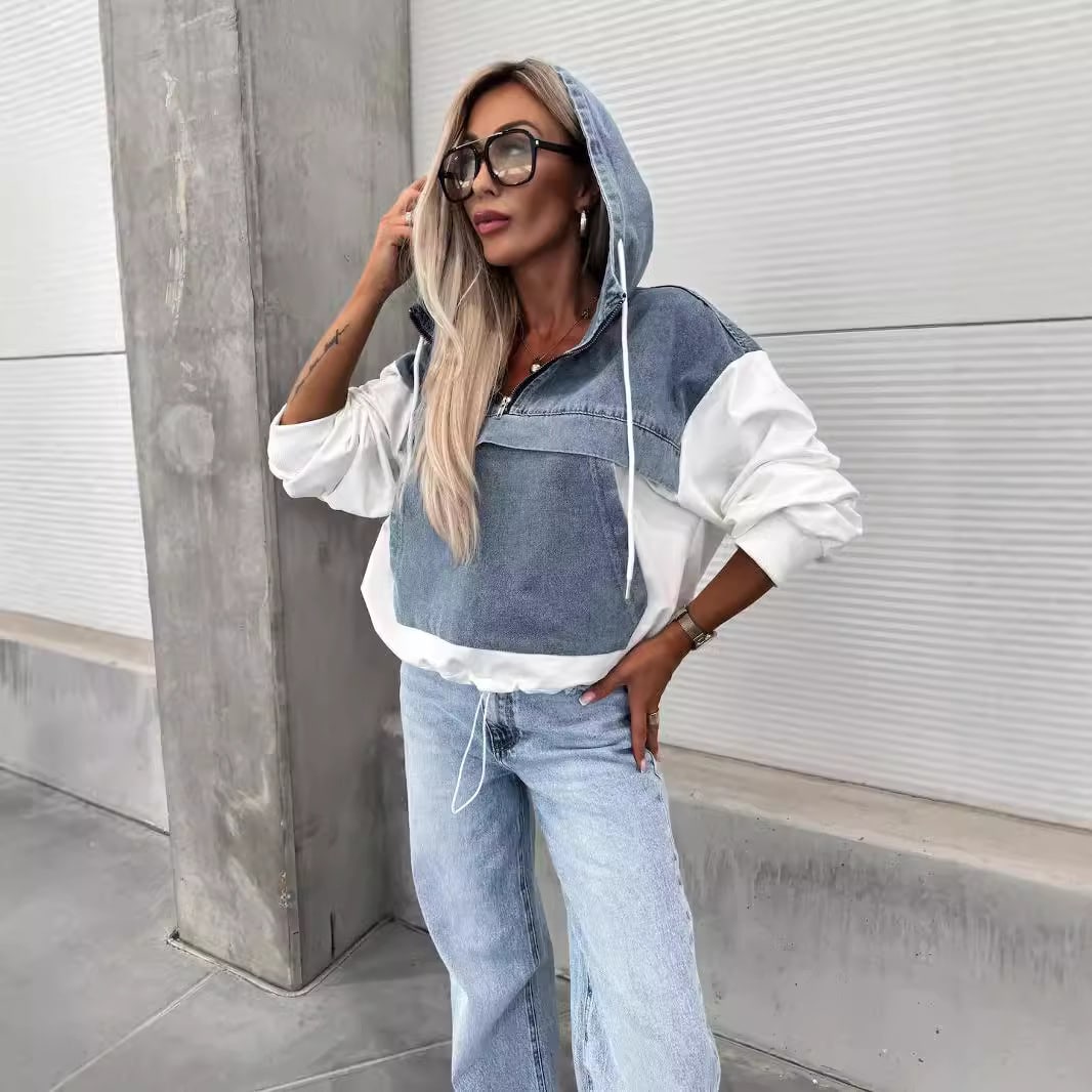 Casual Denim Sweatshirt - Image 3