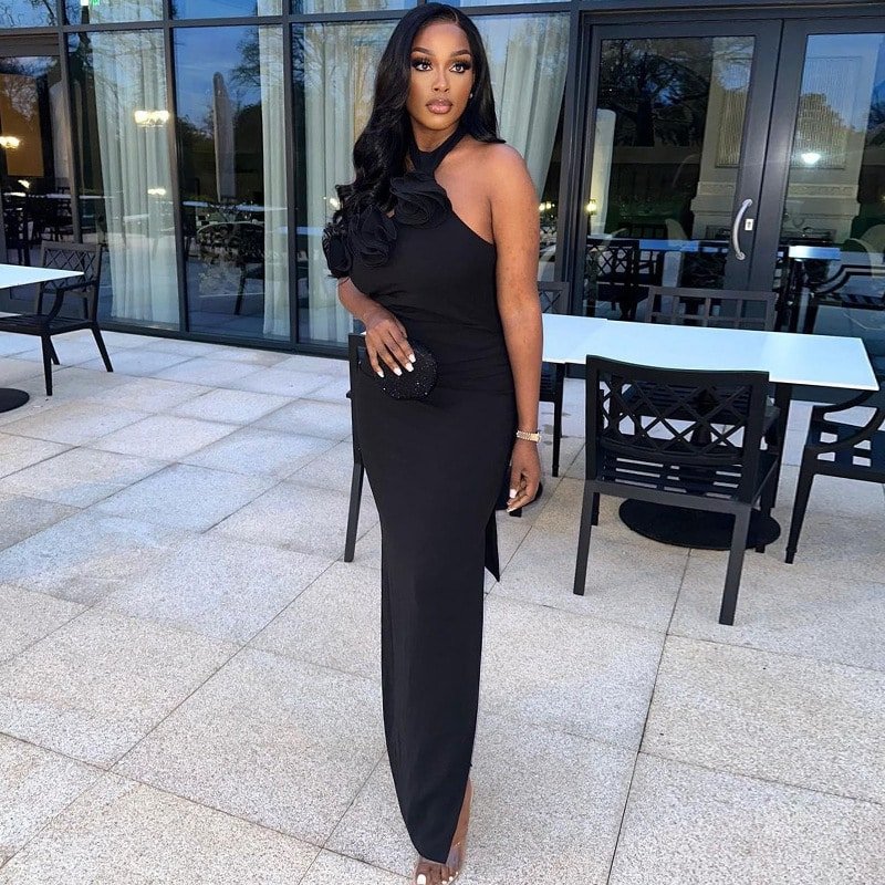 Halter Backless Split Dress - Image 4