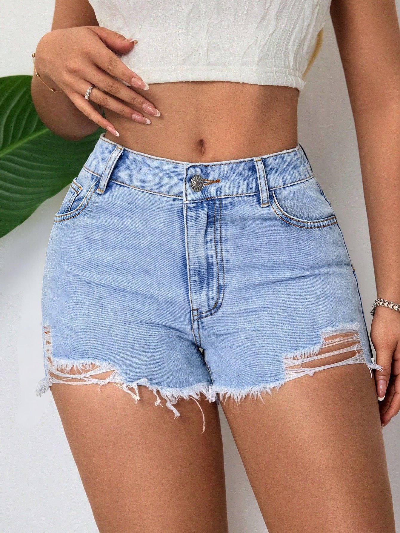 Elegant Denim Shorts - Image 2
