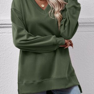 Split Front Short Sweatshirt