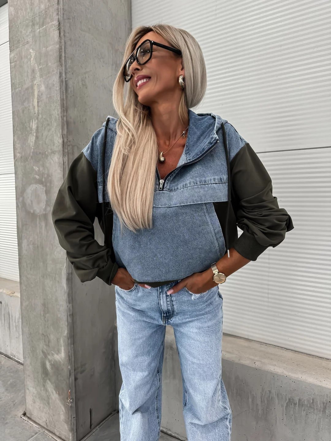 Casual Denim Sweatshirt - Image 11