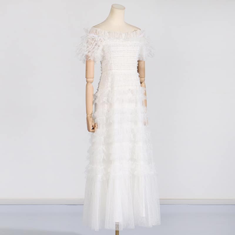 Elegant Waist Tight Maxi Dress - Image 4