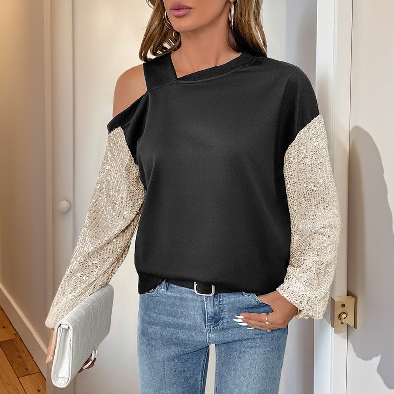 off Shoulder Multicolor Hoodie