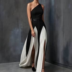 Elegant Black White Dress
