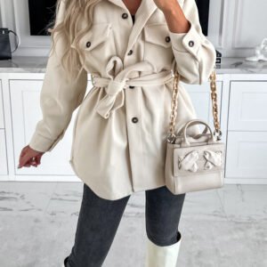 Fashion Belt Woolen Jacket