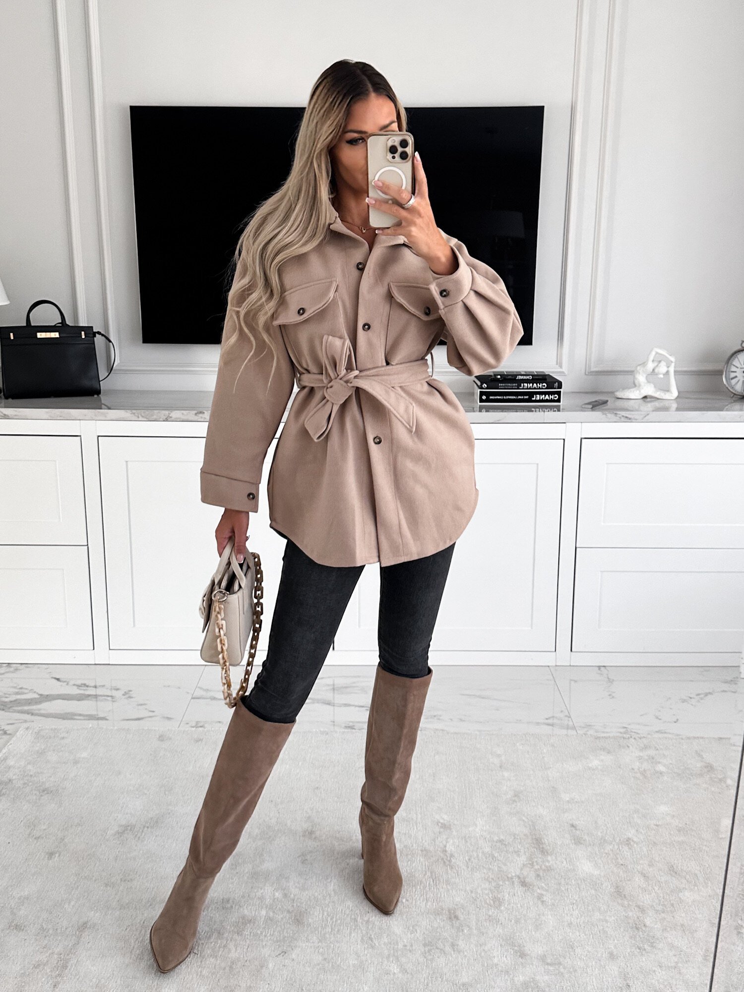 Fashion Belt Woolen Jacket - Image 6