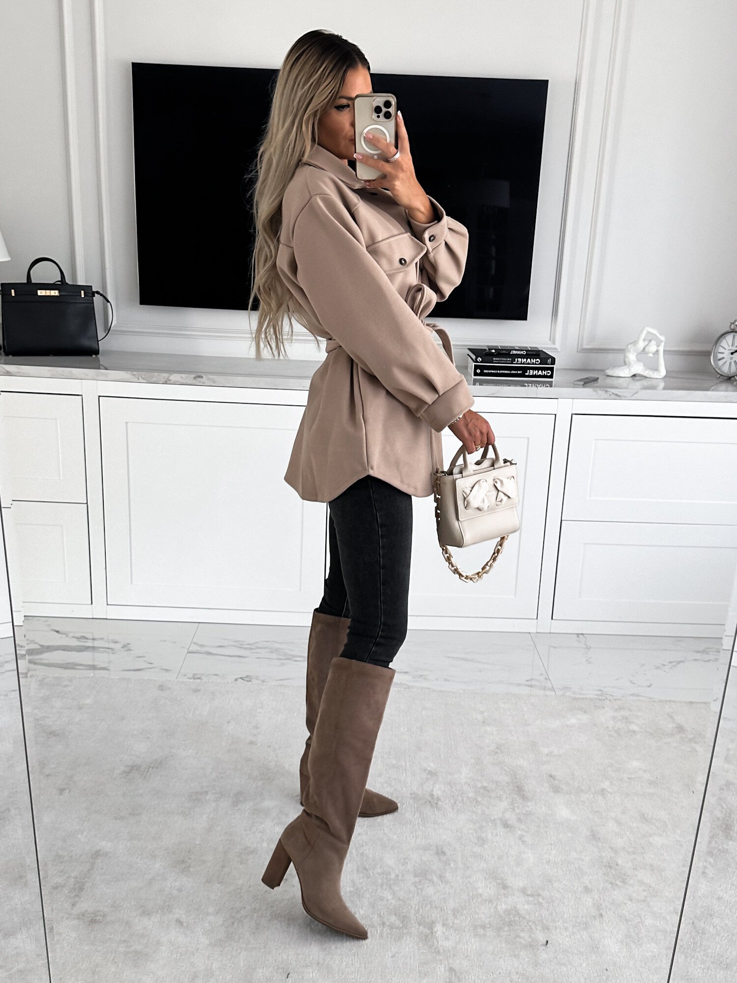 Fashion Belt Woolen Jacket - Image 8