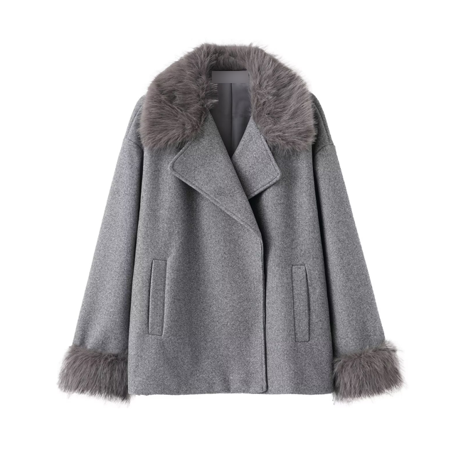 Fur Collar Short Coat - Image 2