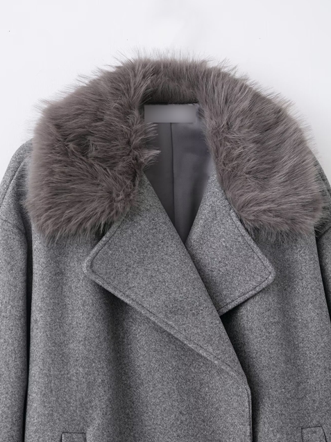 Fur Collar Short Coat - Image 4