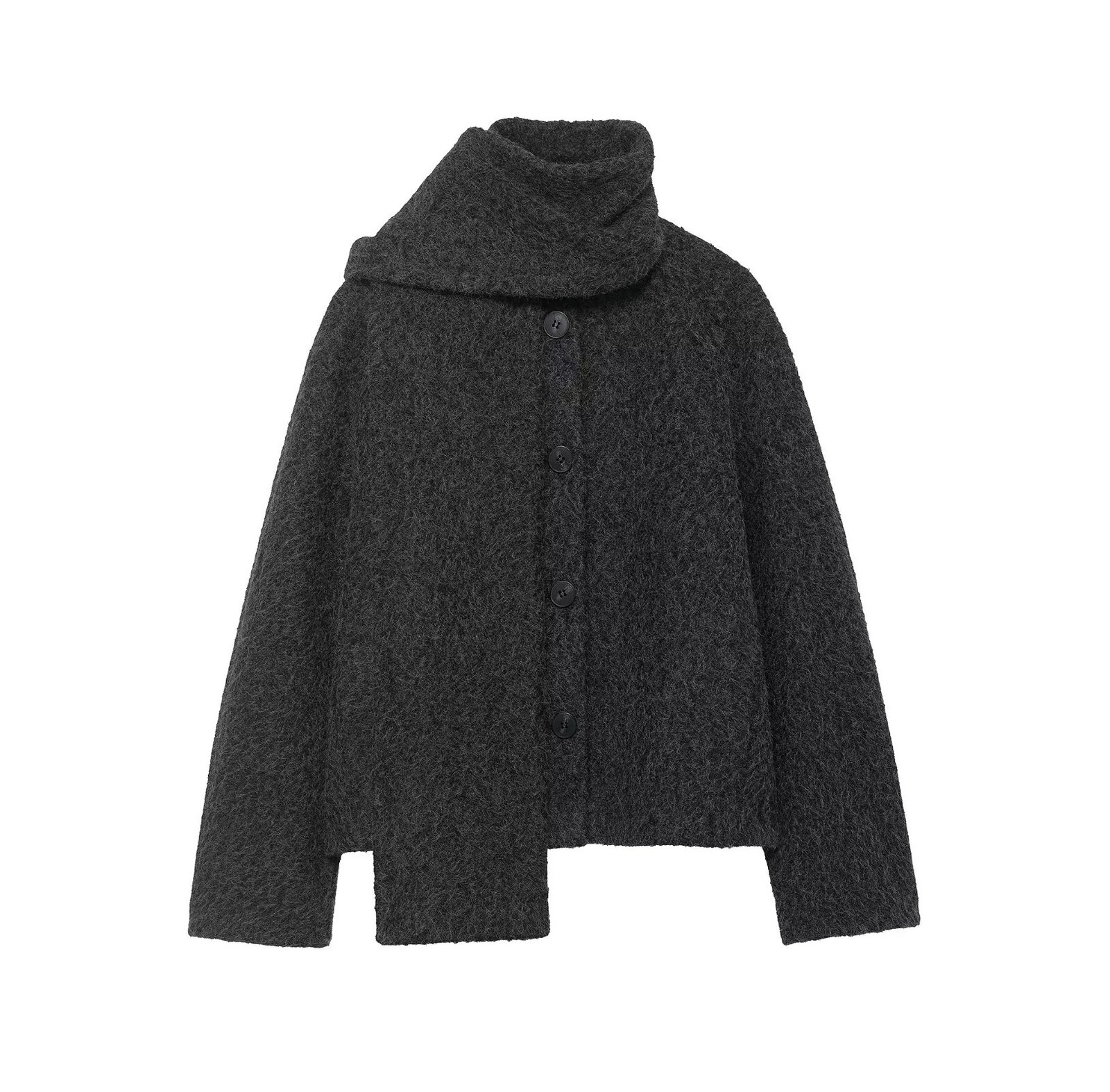 All Match Gray Plush Coat - Image 2