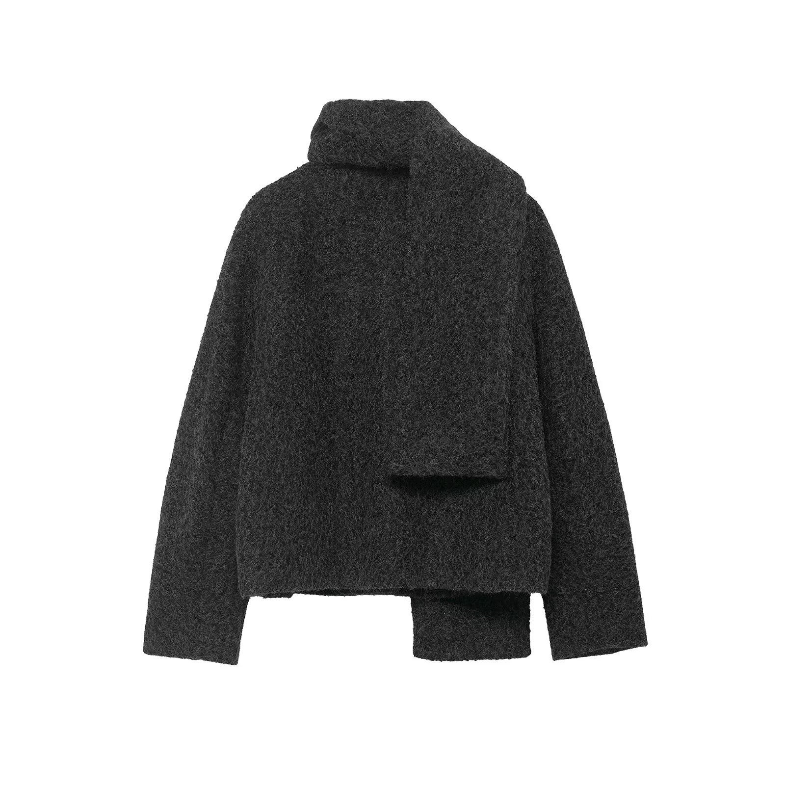 All Match Gray Plush Coat - Image 3