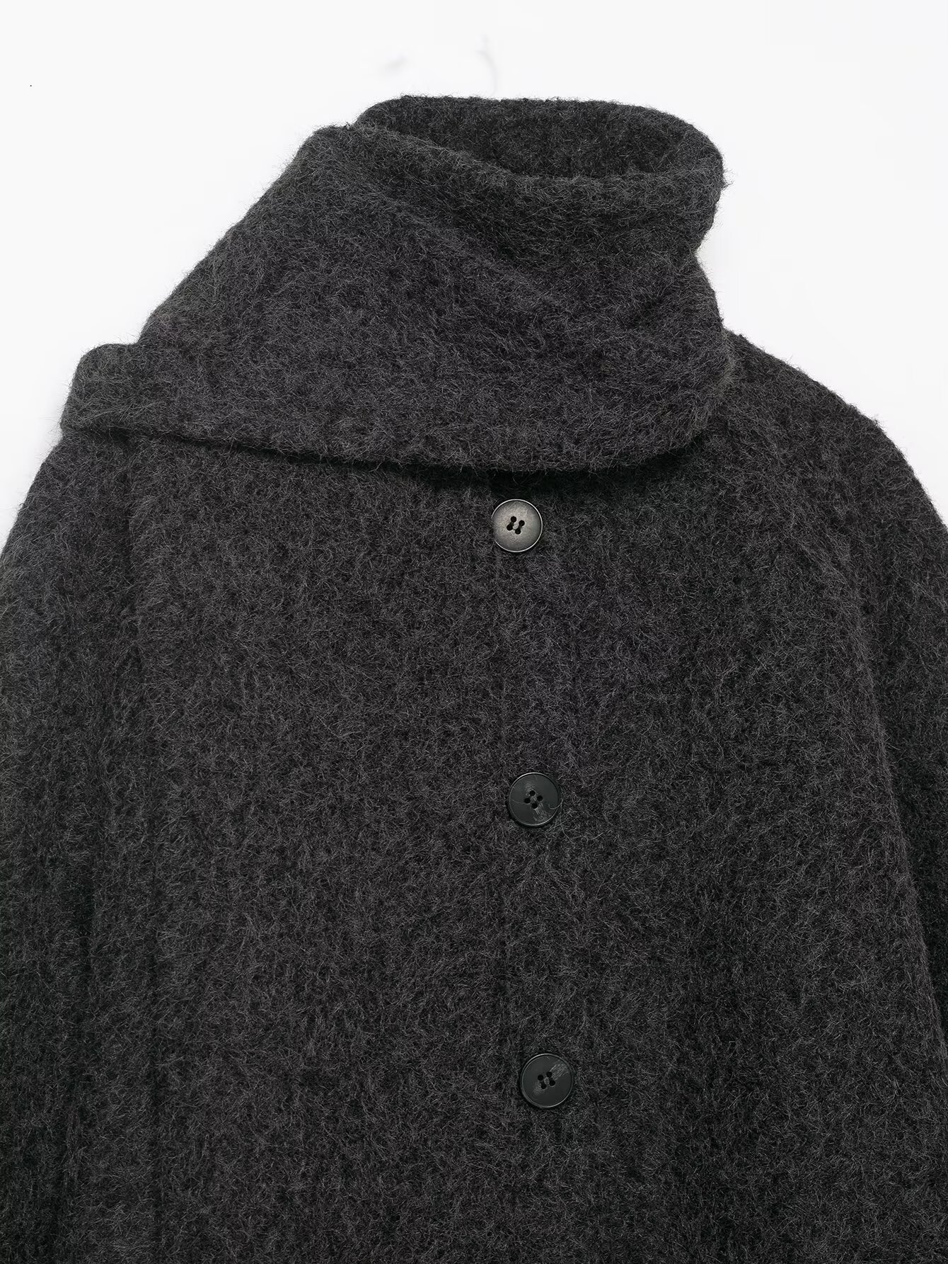 All Match Gray Plush Coat - Image 4