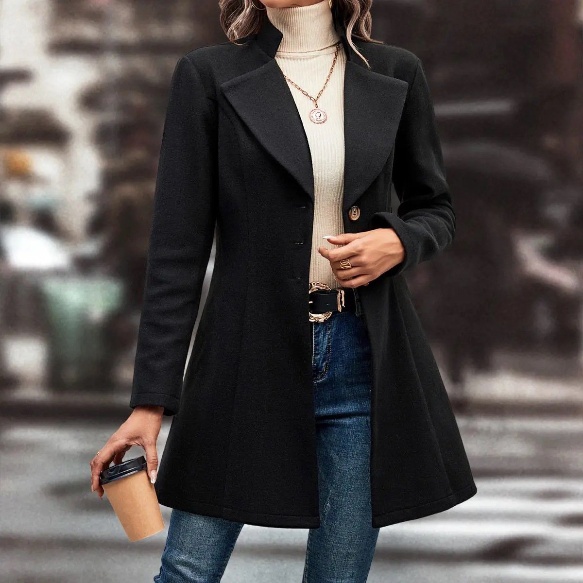 Slim Fit Wool Coat - Image 2