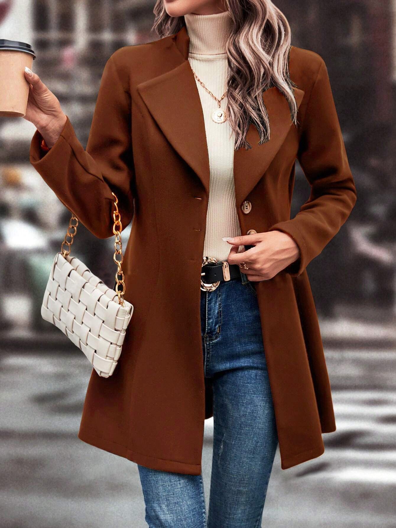 Slim Fit Wool Coat - Image 4
