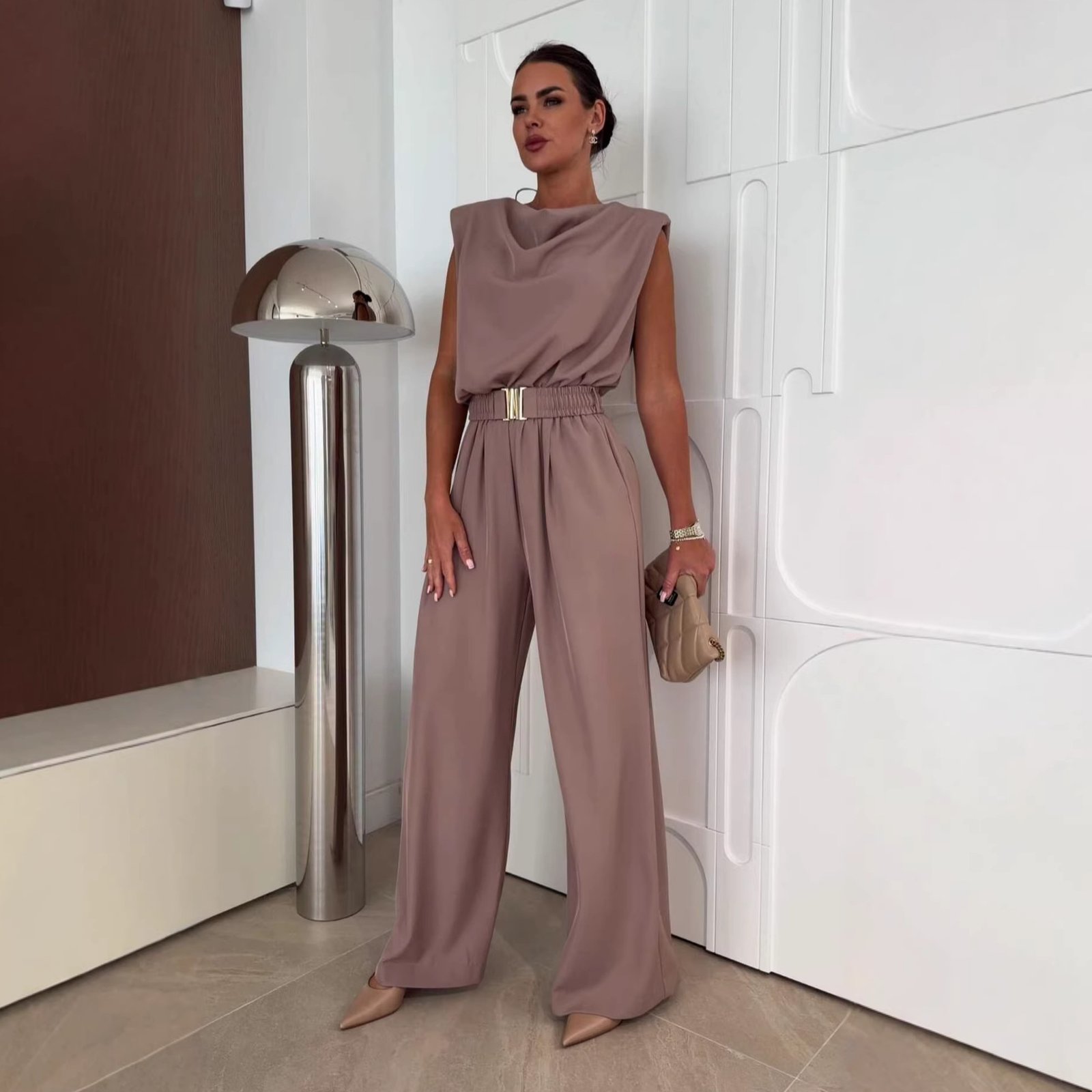 Office Wide Leg Jumpsuit - Image 2