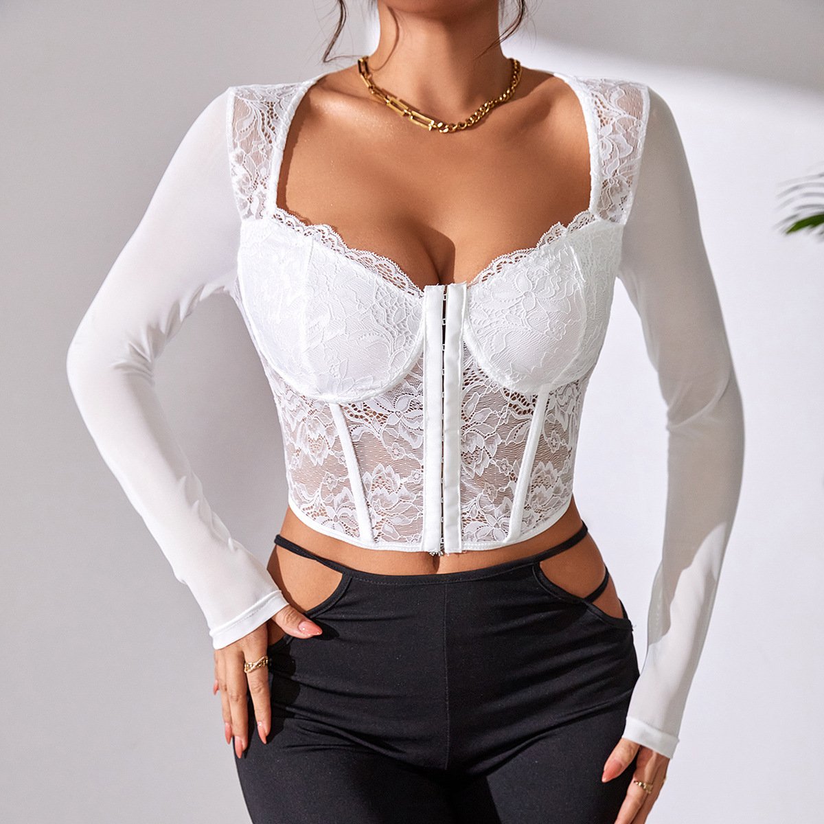 Gorgeous Mesh Boning Corset - Image 14