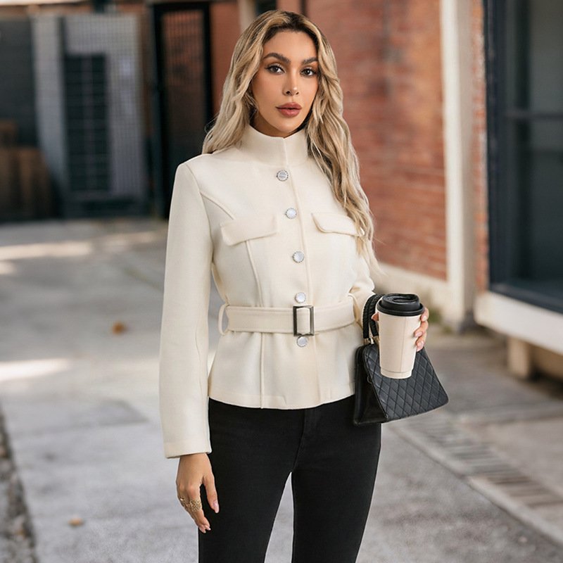 Winter with Belt Woolen Coat