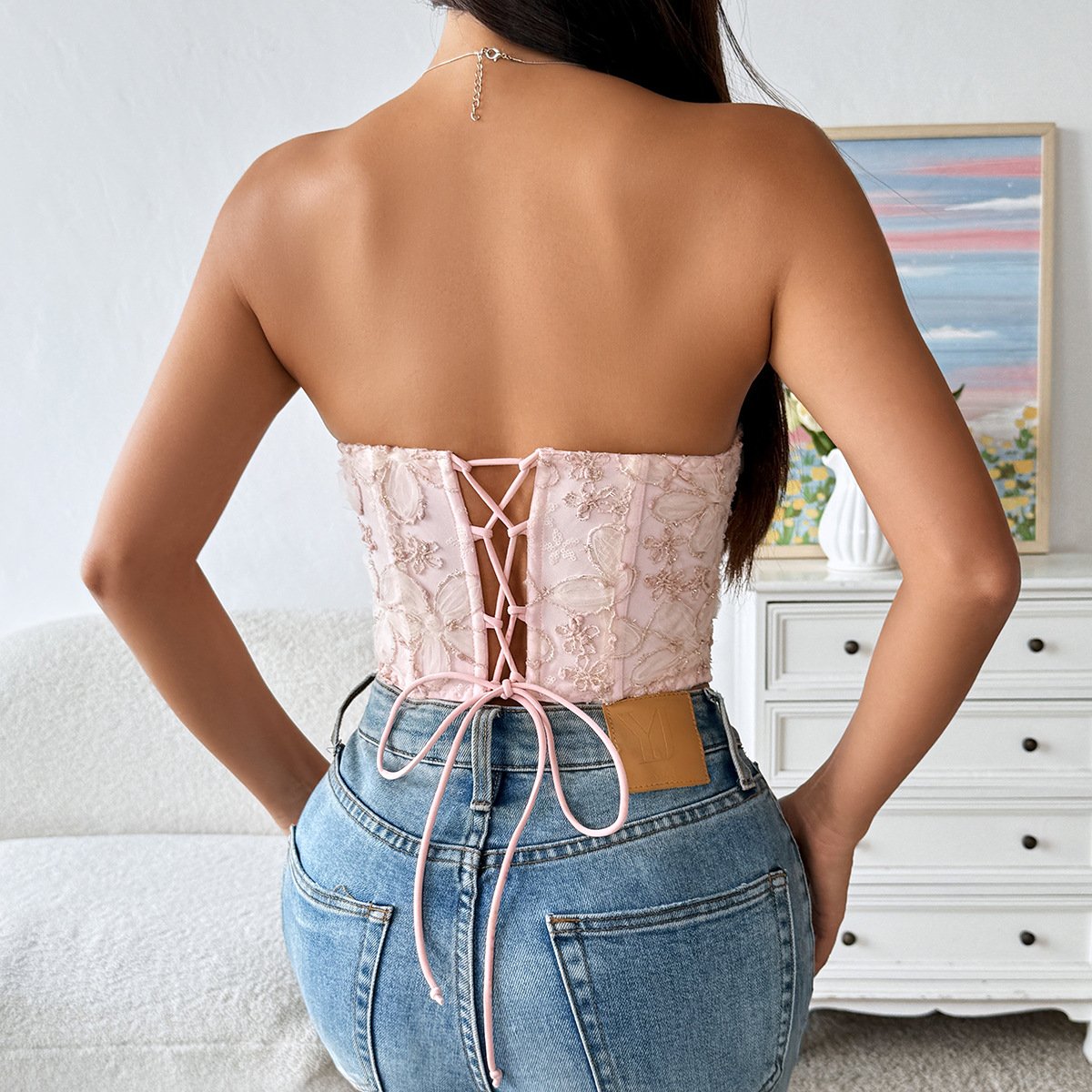 French Jacquard Eyelash Corset - Image 6
