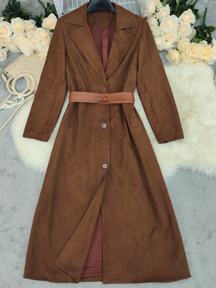 Loose Brown Long Overcoat - Image 2