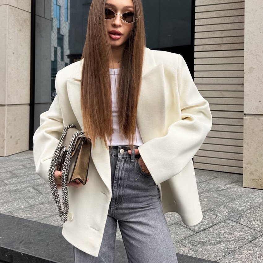 Casual White Blazer - Image 3