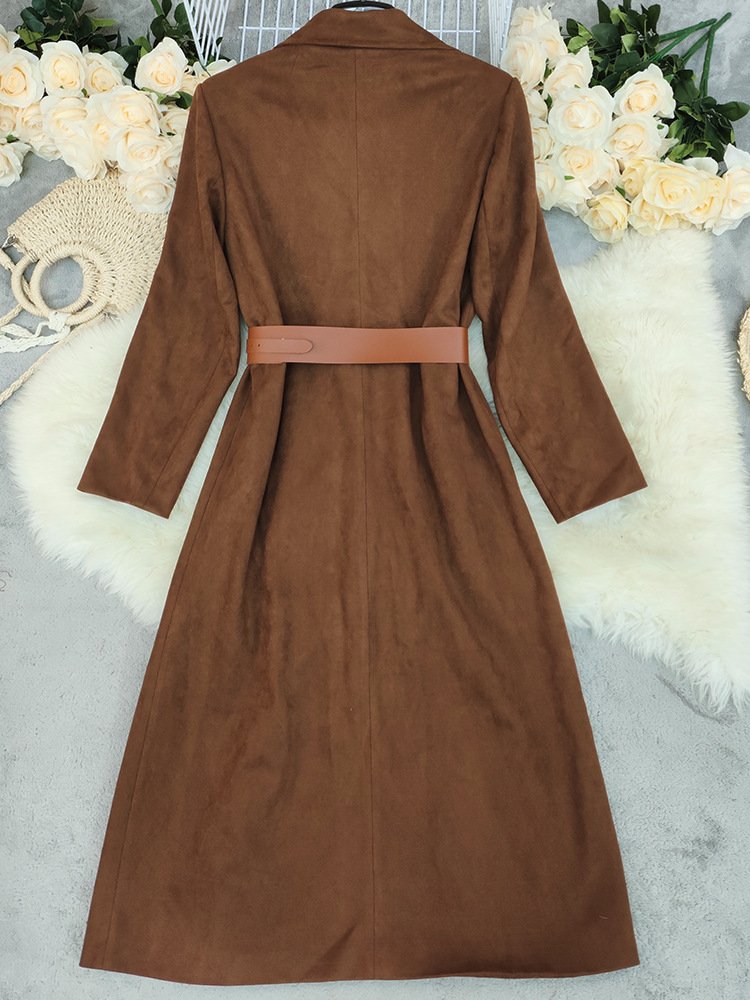 Loose Brown Long Overcoat - Image 3