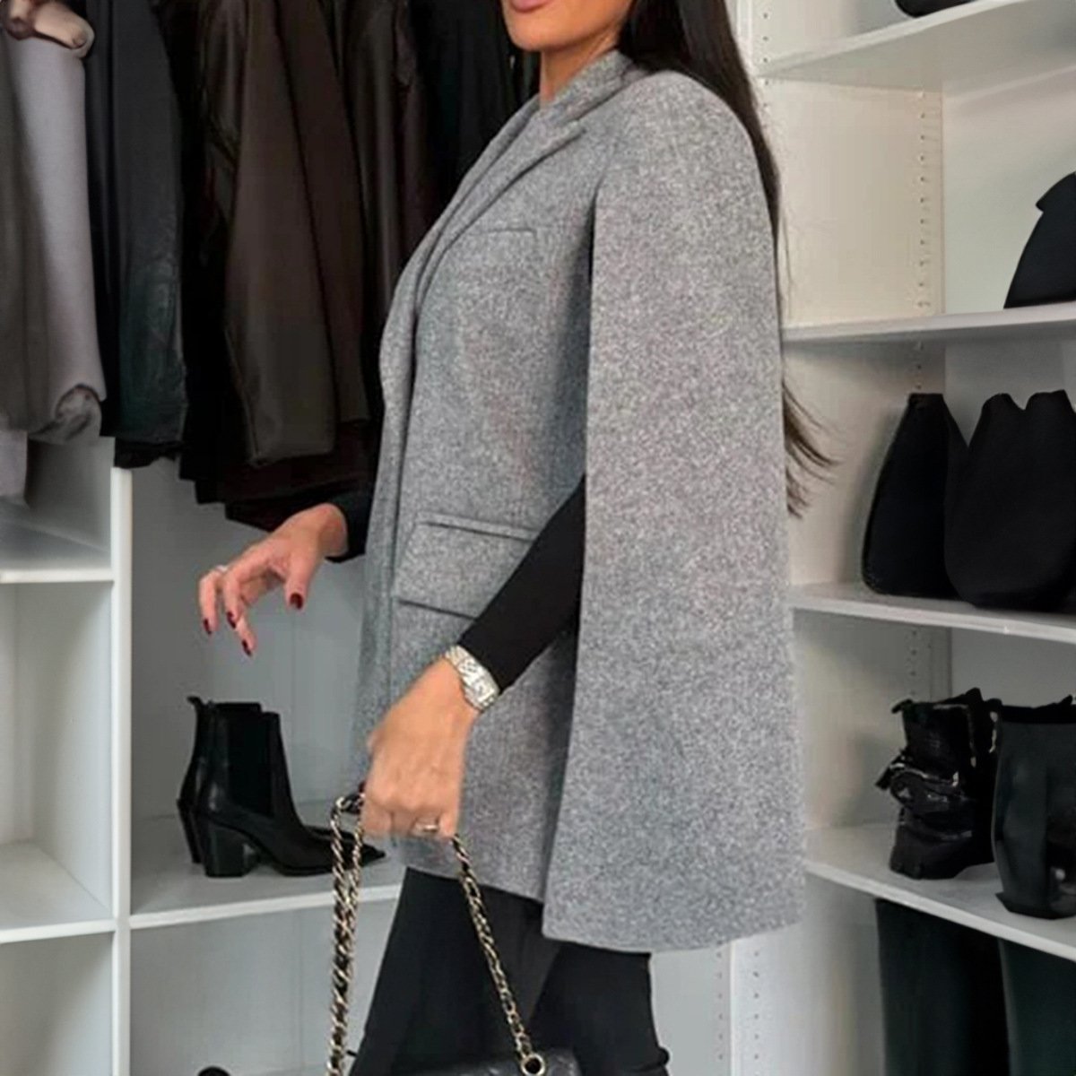 Elegant Shawl Blazer - Image 3