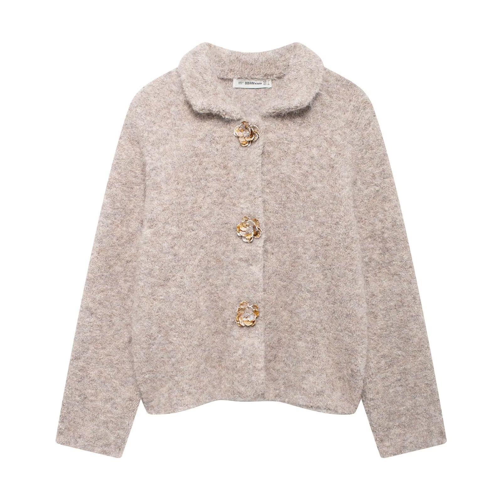 Elegant Knitted Cardigan Coat - Image 3