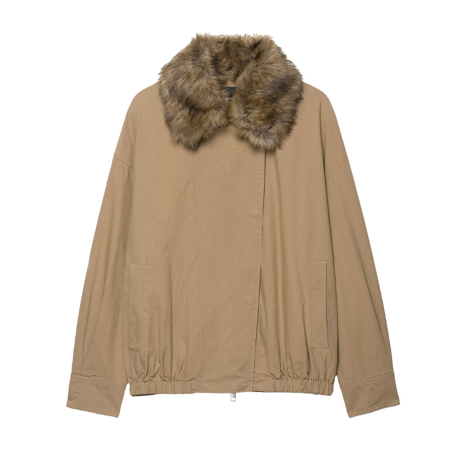 Elegant Fur Collar Jacket - Image 2