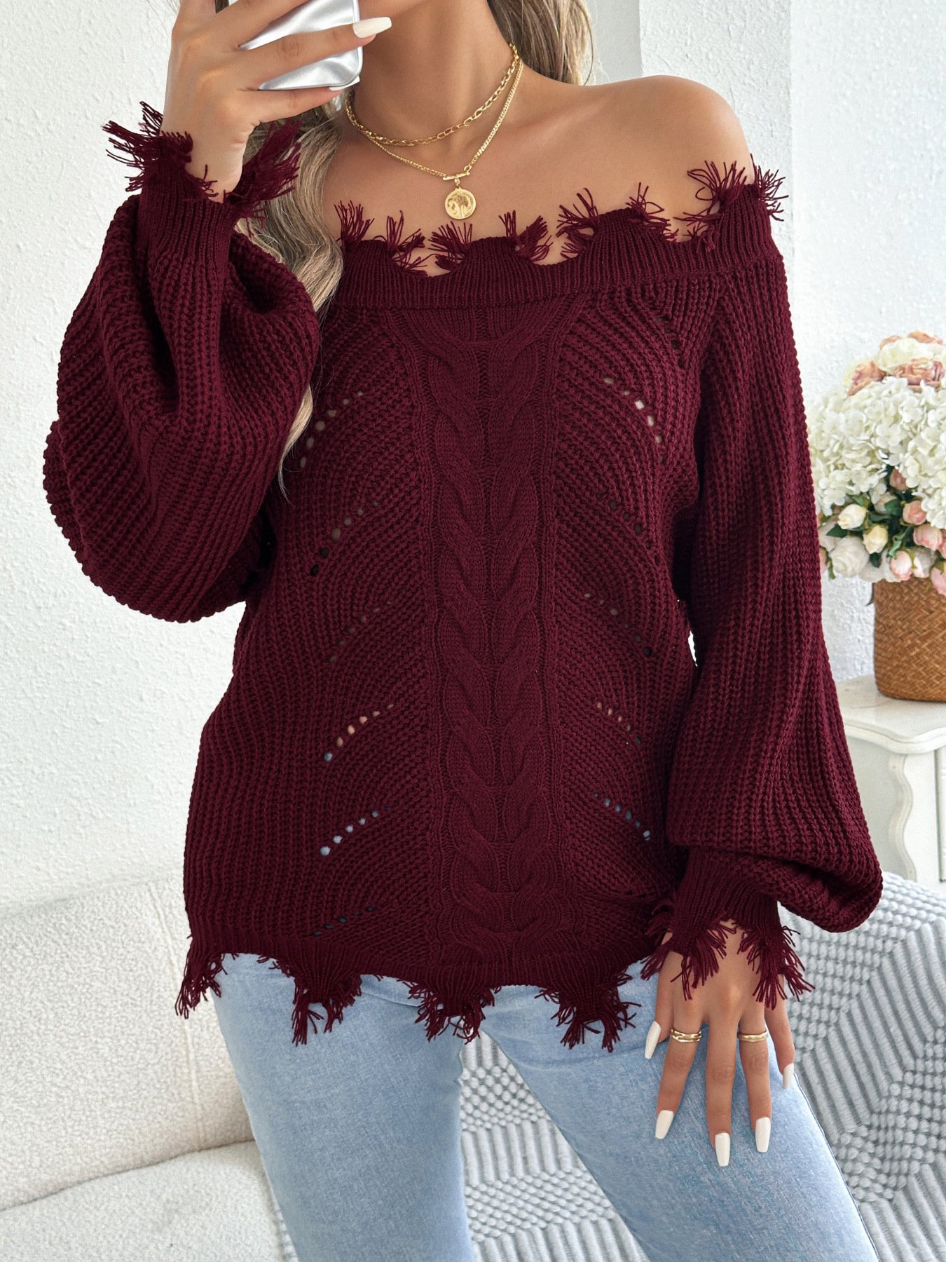 Lantern Sleeve Sweater - Image 11