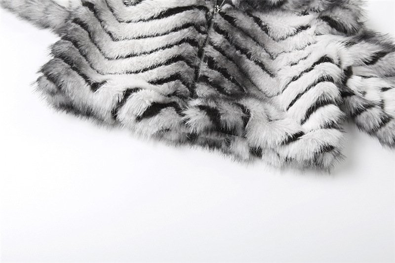 Zipper Fur Short Coat - Image 10