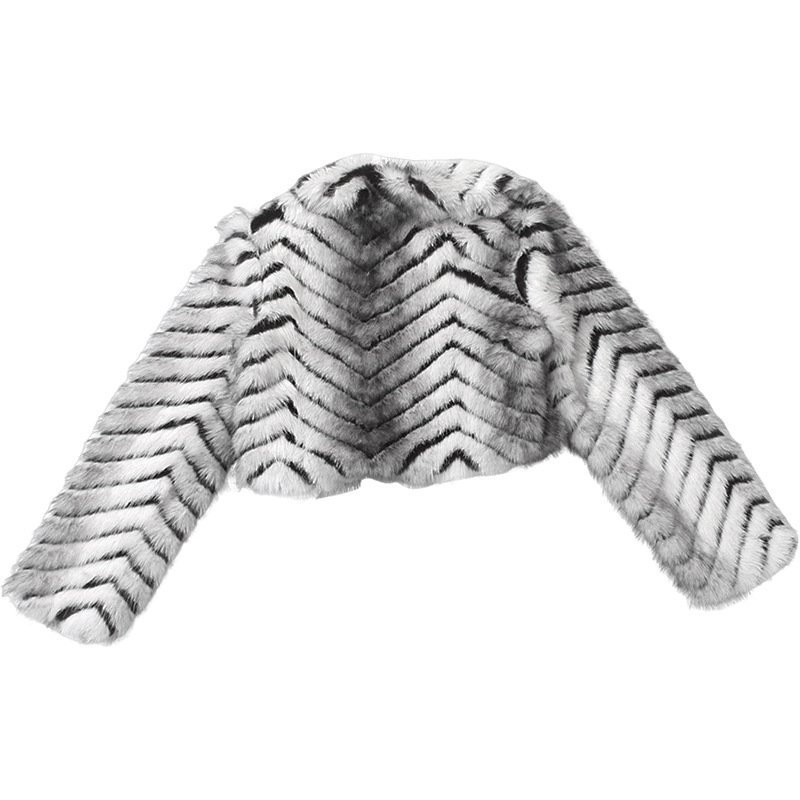 Zipper Fur Short Coat - Image 6