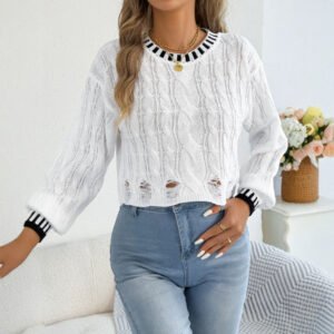 Casual Hem Short Sweater