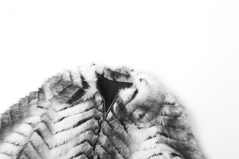 Zipper Fur Short Coat - Image 7