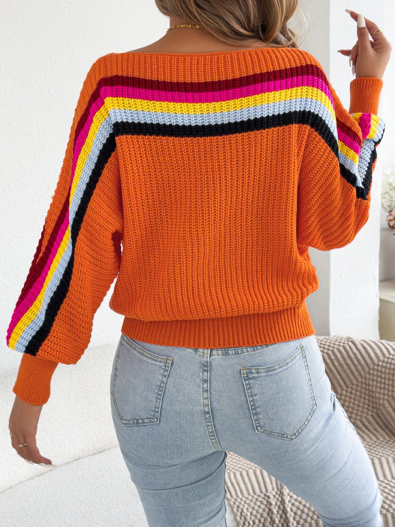 Rainbow Striped Lantern Sweater - Image 14