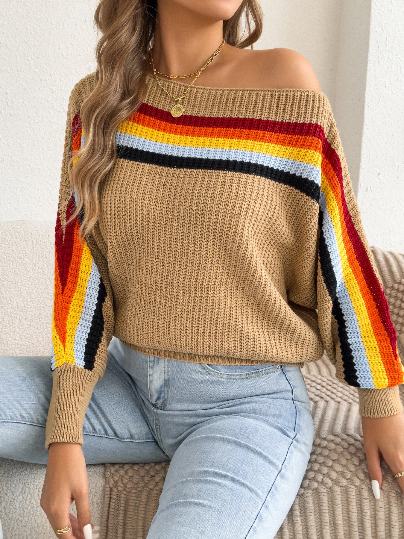 Rainbow Striped Lantern Sweater - Image 12