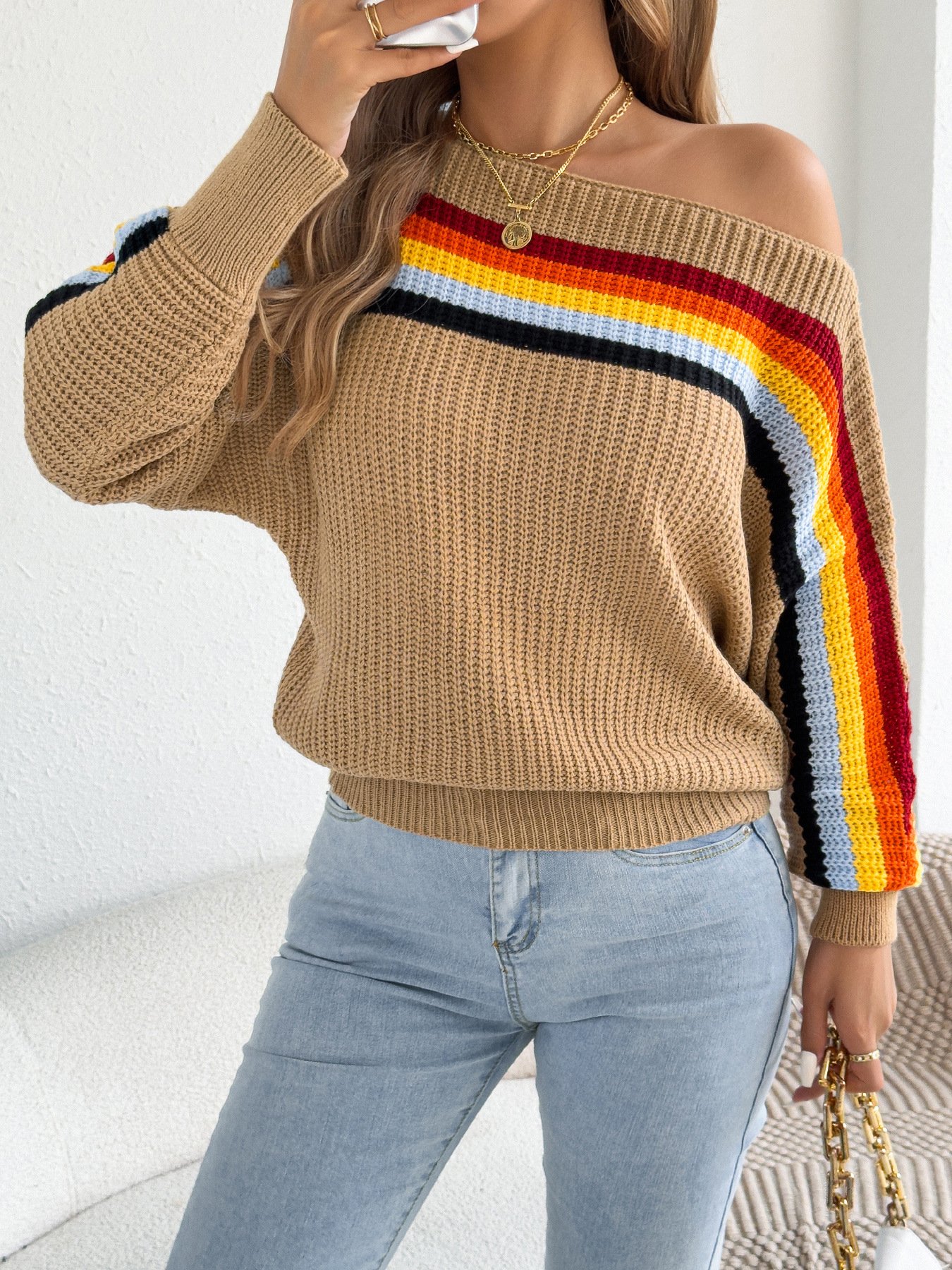 Rainbow Striped Lantern Sweater - Image 11