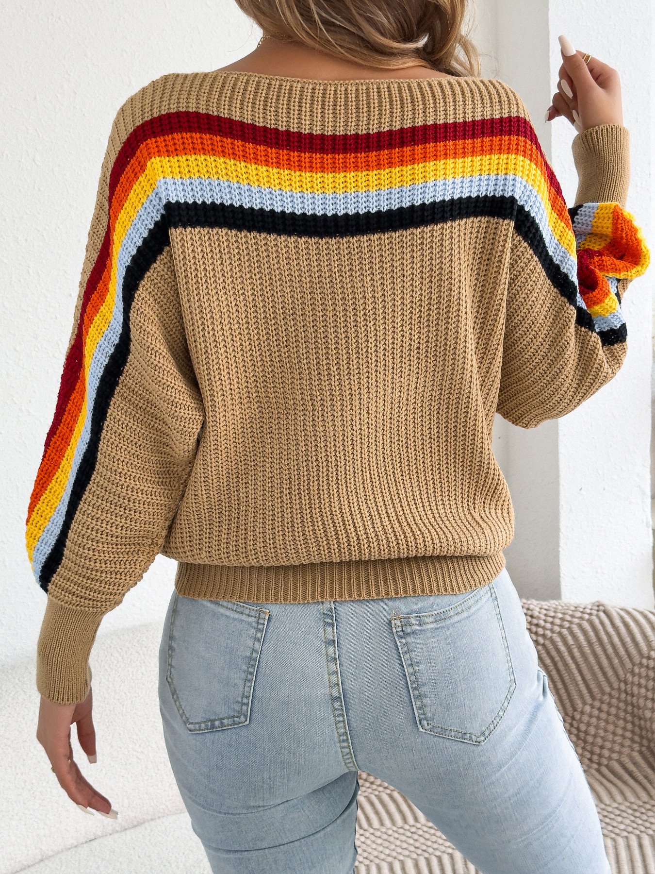 Rainbow Striped Lantern Sweater - Image 8